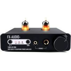 FX-Audio Tube-02 Pro Tube 헤드폰 앰프 진공 5725 튜브 프리앰프 미니 하이파이 통합 스테레오 클래스 A 앰프액티브 스피커용 32600옴 지원, Black