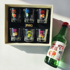 진로 참이슬 해외한정판 과일소주잔 선물세트, 투명, 4세트