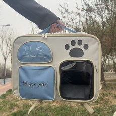 YBtoo pet 貓咪外出寵物背包 雙肩可攜帶 帆布材質, 無具體規格