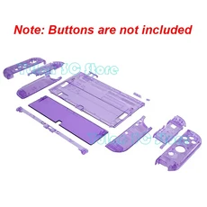 새로운 스위치 OLED DIY 교체 하우징 투명 콘솔 백 플레이트 쉘 + Nintendo Switch 액세서리 용 조이 케이, 07 Transparent Purple
