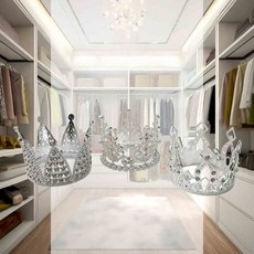 셀프웨딩 왕관 머리띠 왕관머리띠 촬영룩 기념일 공주 헤어밴드 프린세스, 큐빅