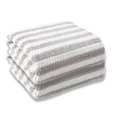 Craftsy 고급 줄무늬 극세사 호텔 대형수건 40수 샤워타올 바스타올 비치타월 목욕타올 고흡수력 수건, 2개, 퍼플