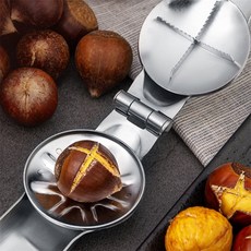 밤까기 도구 십자칼집내기 밤칼 밤까는기계 밤칼집도구 밤칼집내는기계, 1개, 실버