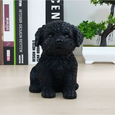 강아지 조형물 모던 인테리어 오브제 펫 소품, 검정 비숑