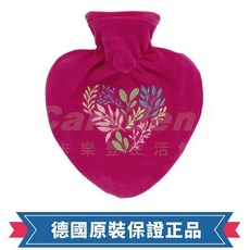 Fashy 心型葉子刺繡毛套熱水袋 0.7L, 1個