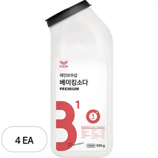 레인보우샵 워싱소다 프리미엄 분말 세제 본품, 500g, 4개