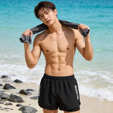 투니스 남성 프린팅 스트링 빅사이즈 방수 속건 러닝 수영복 반바지