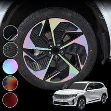 2025 그랑 콜레오스 20인치 호환 홀로그램 휠스티커 튜닝 랩핑 필름 차량한대분, 아이코닉 20인치 - 블랙로즈