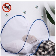 얼굴 모기장 폴딩 소형 간편 설치 아기 캠핑 작은 방충, BLUE