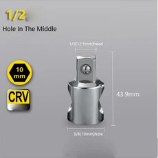 소켓 래칫 어댑터 컨버터 CR-V 렌치 조인트 자동차 자전거 차고 수리용 1/4 "3/8", 14 38to12 With Hole
