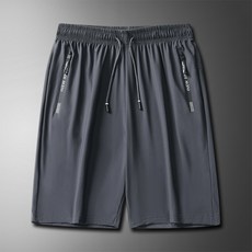 INEW SPORT 男款超高彈力運動短褲 夏季涼感透氣 加大尺碼休閒短褲 L-8XL 黑色/深灰色