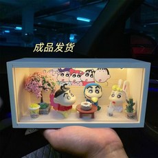 蠟筆小新木質模型擺件 小夜燈 聖誕節禮物, 1個, 蜜蜂小新成品送禮袋+賀卡