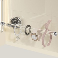 로드제 무타공 욕실 주방 탈부착 강력흡착식 걸이, 1개, 블랙