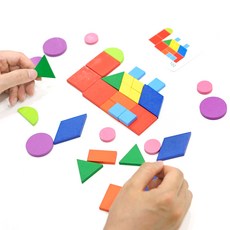 푸르베베 휴대용 원목 칠교놀이 퍼즐 탱그램, 1개, 1인용, 기본도형세트