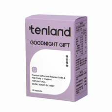 tenland 晚安禮物 專利GABA高濃度穀維素頂級番紅花 幫助入睡, 1個, 30顆