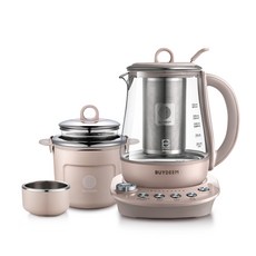 BUYDEEM北鼎玻璃養生快煮壺-粉漾美顏壼旗艦全配-K2691-台灣公司貨, 茱萸粉, 1個, 1.5L