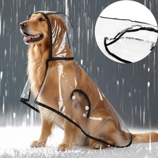 현대인몰 대형견 리트리버 산책용 판초 방수 우비 비 오는 날도 산뜻하게 중형견 레인 코트 리트리버우비, L