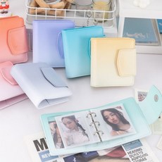 臺灣出貨 一宮格卡冊 單格卡冊 迷你小卡收納冊 拍立得相冊 ins風 小卡冊 活頁卡冊 小卡本 OB, 迷你漸變黃,緊湊3寸一宮格25頁+2張擋板, 1個