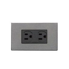 樹榮電工 威瑪系列 雙插座 WM-4713 黑色/銀色/灰色, 1個, 黑