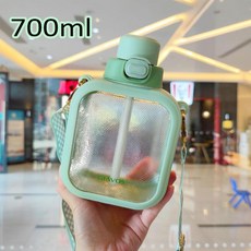 GIAVOŚ 700ml 便攜斜跨水杯 運動水壺, 綠色logo型 700ml, 1個