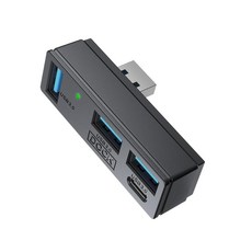 JDDWIN 4-in-1 USB 3.0 허브 포트 3개 및 타입 C 포트 휴대용 어댑터 미니 멀티포트 확장기 P5 PC 스팀 머신 맥 데스크톱 노트북 에어 아, JDDWIN 4-in-1 USB 3.0 허브, 포트 3