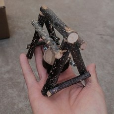 倉鼠玩具蘋果枝鞦韆 齧齒寵物磨牙工具, 1個, 超小號8*8*5.5
