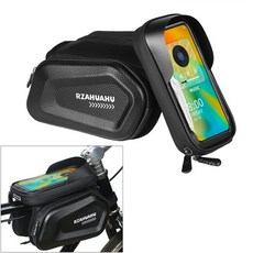 BAILEMO 자전거 방수 휴대폰 가방 프레임 거치대 가방, 블랙, 1개