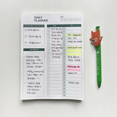 성공 타임 박스 플래너 타임 플래너 테이블 일론머스크 계획표 떡메모지 A5 100메 투두리스트 시간관리 스케쥴러, DO&SEE(그린)