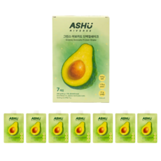 아슈니버스 그린스 아보카도 유기농 단백질 보충제 단백질 쉐이크 프로틴 파우더 아침식사 식사대용 파우치 당뇨식 무설탕 저당 저탄수, 40g, 7개