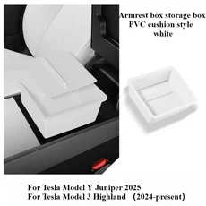 테슬라 호환 모델 호환 Y 주니퍼 실리콘 방수 중앙 제어 자동차 보관함 정리함 팔걸이 상자 인테리어 액세, 10 Armrest PVC white