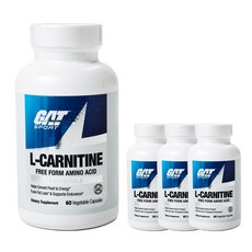 GATSPORTS L-카르니틴 프리 폼 아미노산 에센셜 글루텐 프리 무설탕 베지터블 캡슐, 4개, 60개입, 60정