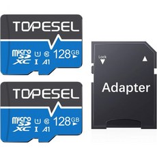 TOPESEL 64GB실제 사용 가능한 용량은 57.6GB 마이크로 SD 카드 SDXC 메모리 UHS-I TF 클래스 10 카메라대시 캠태블릿PC컴퓨터64GB 1팩, 128GB x2