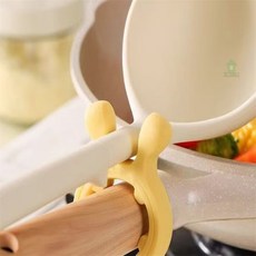 지그미니 국자받침 실리콘 받침대 주방조리도구걸이, 옐로우