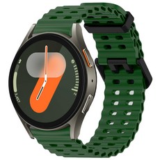 갤럭시워치 7 6 5 4 클래식 호환 스트랩 방수성 스포츠 마린 밴드 40mm 44mm 45mm 43mm 47mm 42mm 46mm, 군녹색, 1개