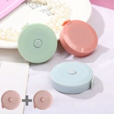 포시디아 휴대용 심플 파스텔 미니 자동 줄자, 2개, 핑크