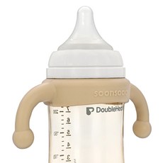 순수아 더블하트 젖병 타사 와이드 젖병 호환 실리콘 젖병손잡이, 실리콘 젖병손잡이-베이지 1개, 1세트