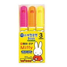 동아연필 고체형광펜세트 원형, 3색 세트, 3개