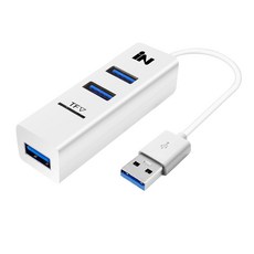 인네트워크 USB2.0 3포트 & TF MicroSD 카드 겸용 허브 IN-U3TF, 화이트, 1개