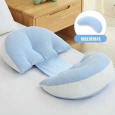 好眠貝殻枕 孕婦護腰枕, 孕婦枕燈芯絨款-羅曼蒂藍（送輔助枕）