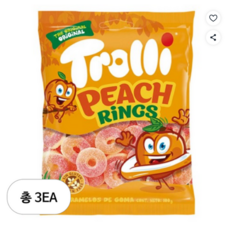 트롤리 피치링스 젤리, 100g, 3개