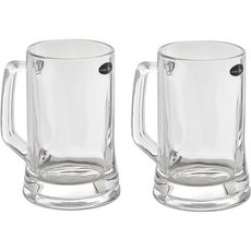 암롱 크리스탈 무연 맥주잔 - 473ml 2개 세트, Clear, 12.0 ounces