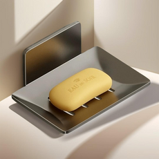 인뮤즈 무타공 접착식 알루미늄 비누받침, 그레이, 2개