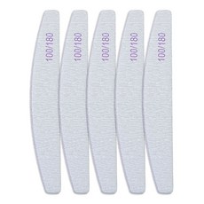 5개입 지브라 양면 네일파일 반달형 100/180 그릿, 1개, 5개입 지브라반달 100/180