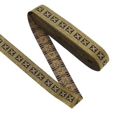 애로우 자카드 리플렉티브 스트랩 오거자 시폰 스커트 트리밍 DIY 의류 공예, 1개, 골드 컴퓨터 자카드 에스닉