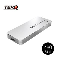 TEKQ 583 SuperFast PCIe M.2 NVMe SSD 固態硬碟外接盒, 480G-銀色