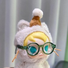베이비 몰리 주머니속 친구들 인형옷 드레스 귀여운 니트 스커트 케이크 모자 인형 의상, 유아복만 가능  인형은 포함되지 않습니다., 몰리 그린 투명 안경