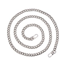 1개 스트랩 체인 철제 커브 링크 체인 회전식 랍스터 클로 잠금장치 플래티넘 소재 120x1cm, 은색