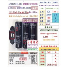 Rubycon 電解電容器 NXG系列 400V 330uF 10000小時 尺寸30*40