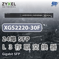 ZYXEL XGS2220-30F 24埠 SFP L3 存取交換器 6埠10G Gigabit SFP, 1個