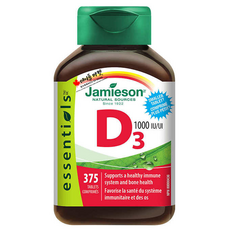 Jamieson 자미에슨 비타민 D3 1000 IU 대용량 375정 1병, 1개
